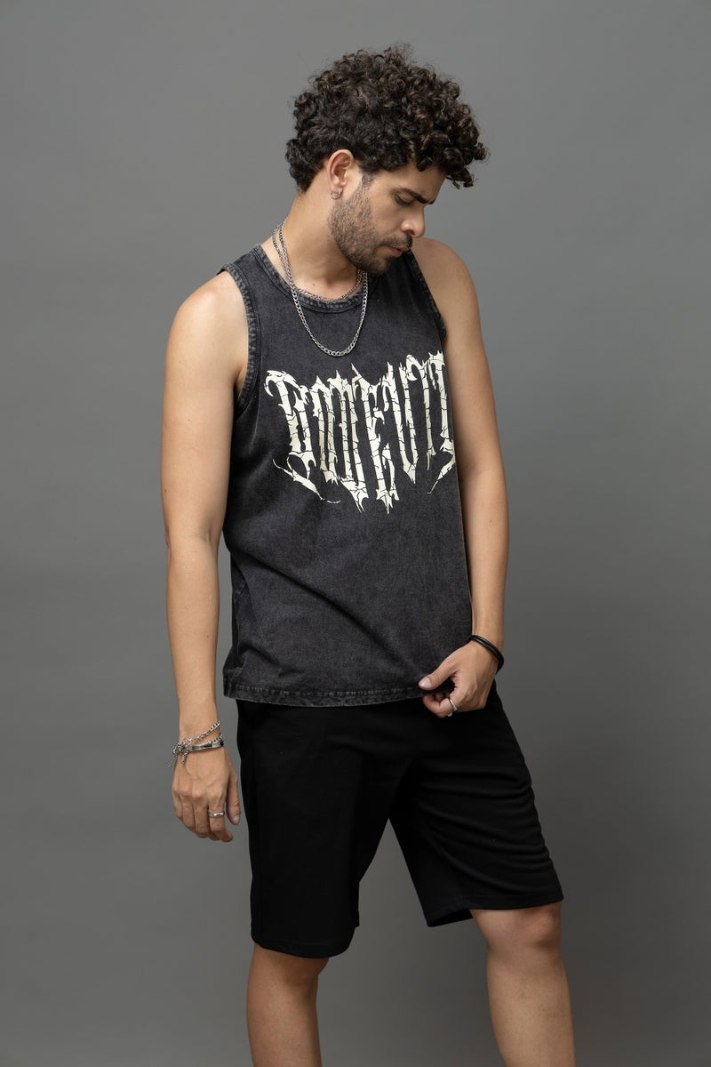 Go Devil Black Sleeveless Vest for Men - Image 2